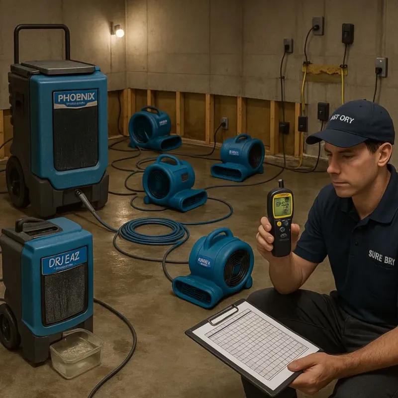 Structural Drying and Dehumidification process in Big Bear City, CA